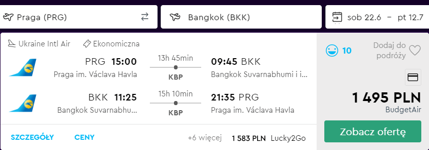 tanie loty do bangkoku