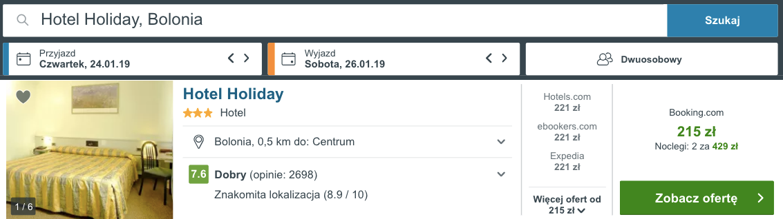 zarezerwuj hotelw bolonii
