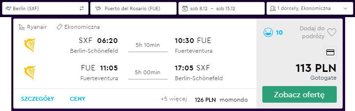 Fuerteventura loty
