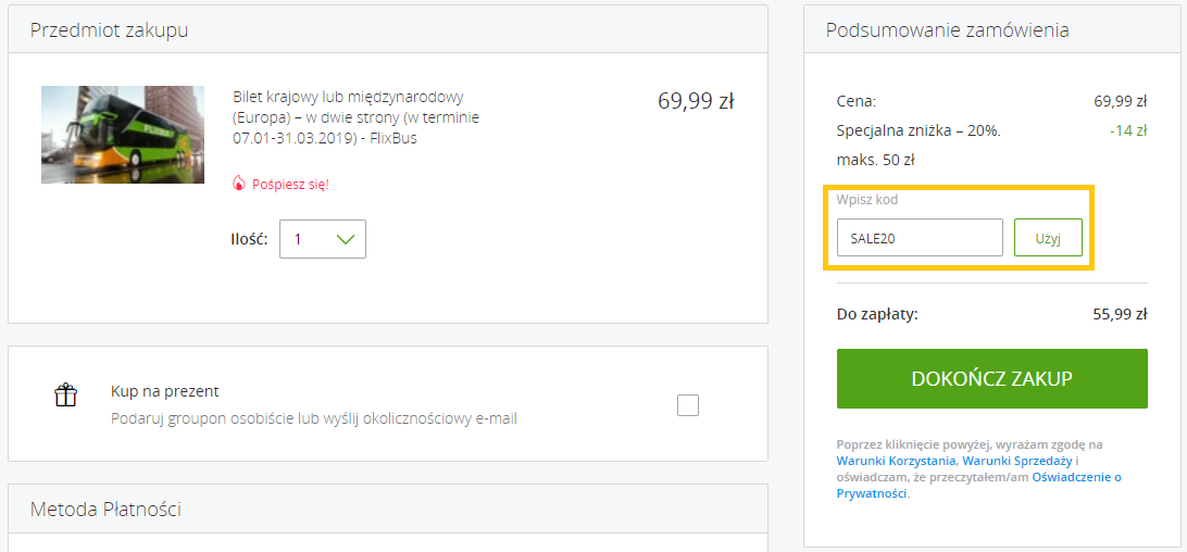rezerwacja groupon