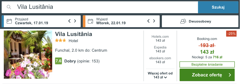 zarezerwuj hotel na maderze