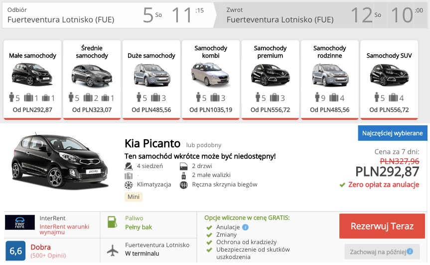 zarezerwuj auto