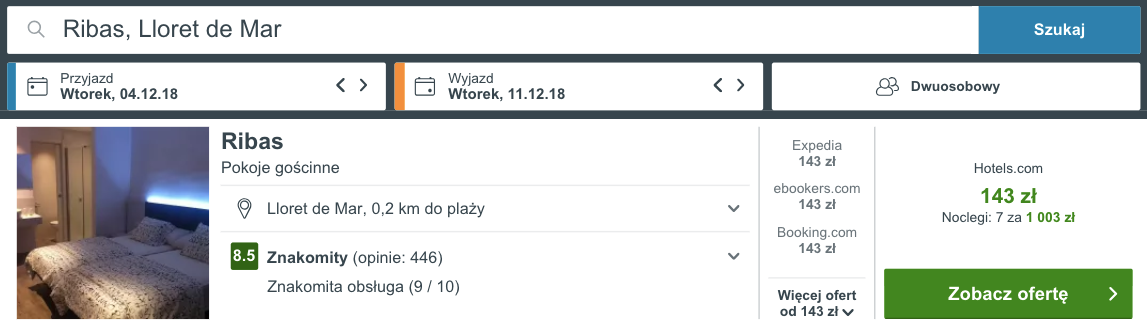 zareerwuj hotel w hiszpanii
