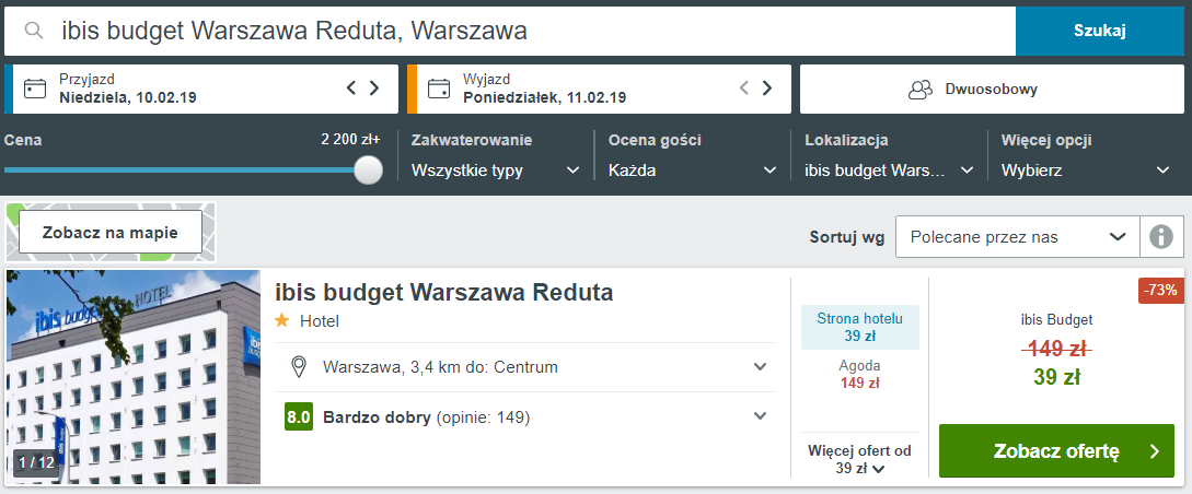 Ibis rezerwacja