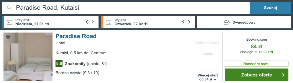 zarezerwuj hotel w kutaisi