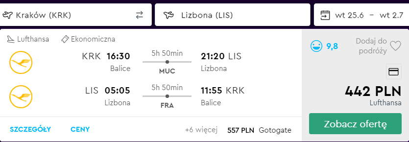 wakacyjne loty do lizbony