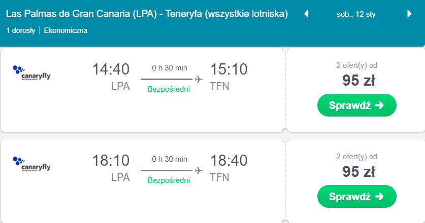 loty krajowe tanie po kanarach