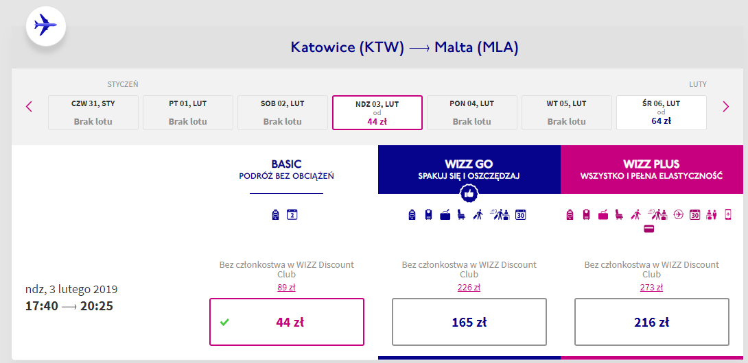 Malta loty
