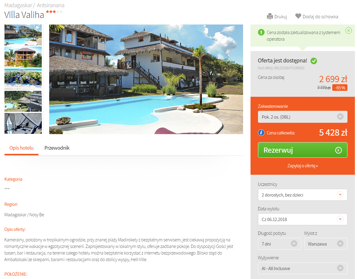 Madagaskar rezerwacja