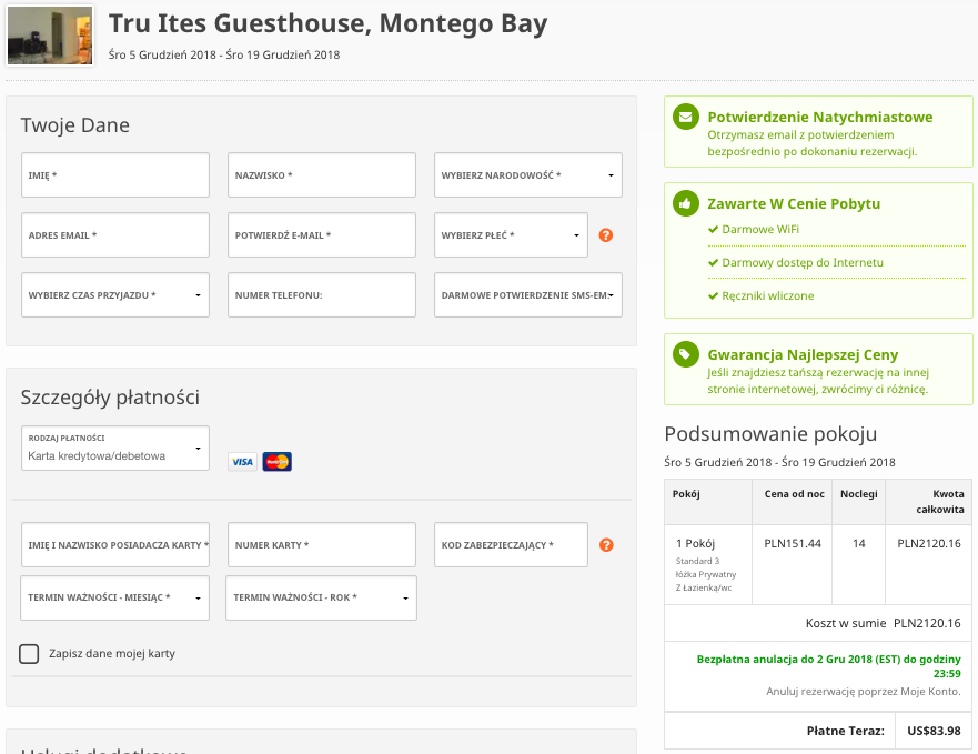 zarezerwuj hotel na jamajce