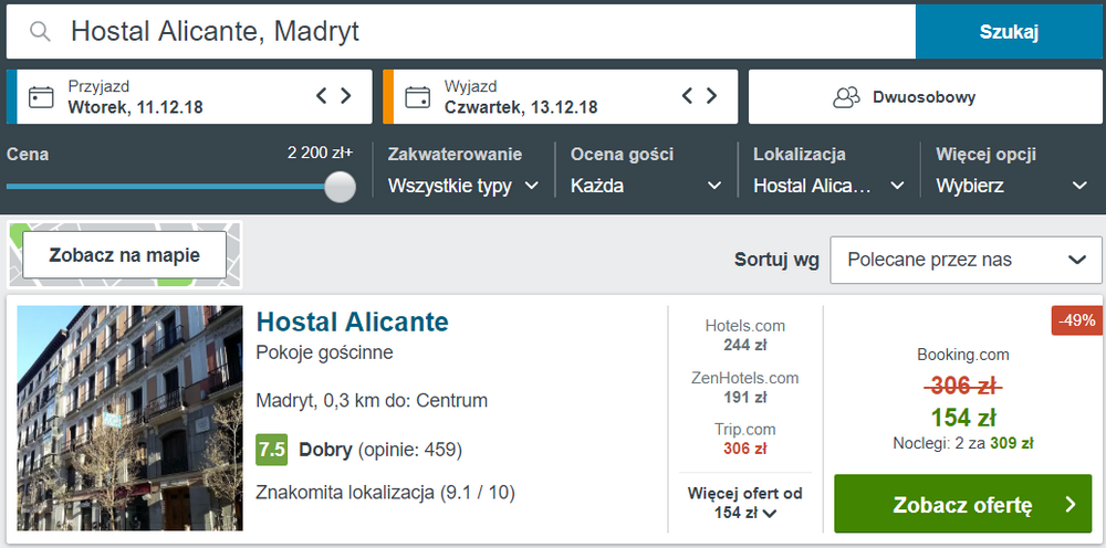 madryt noclegi