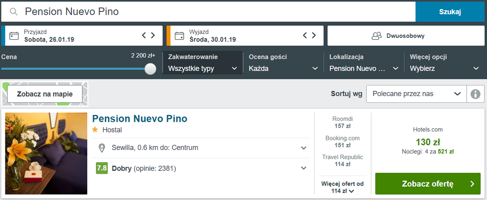 sewilla noclegi tanie