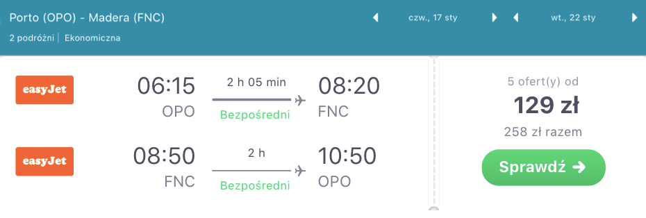 zarezerwuj loty na madere