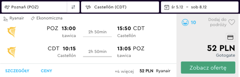 zarezerwuj loty do castellon