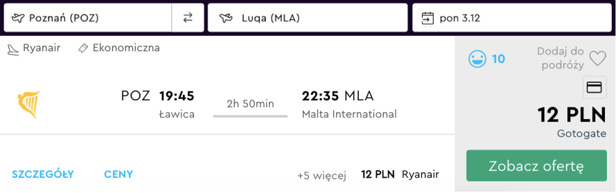 zarezerwuj loty na malte