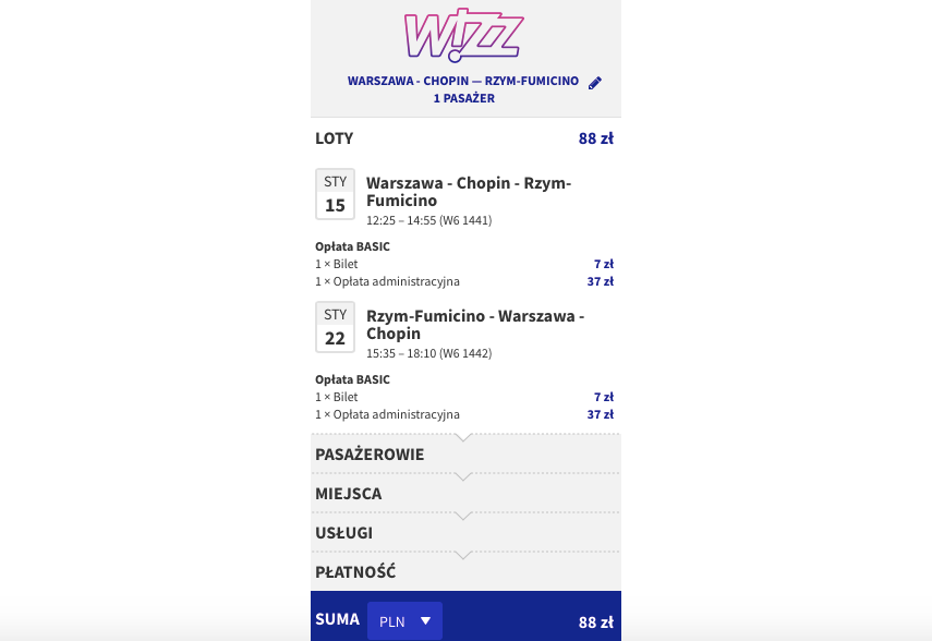 loty do rzymu