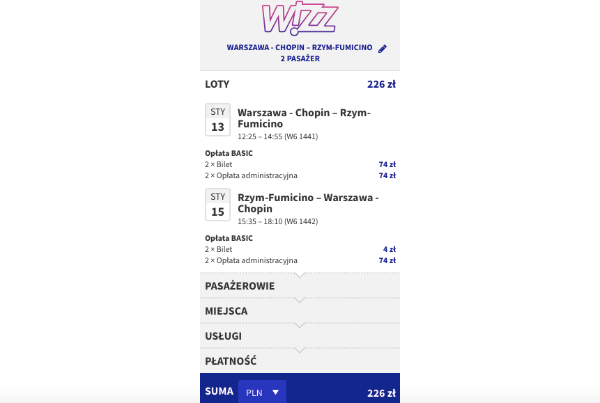 loty rzym tanie