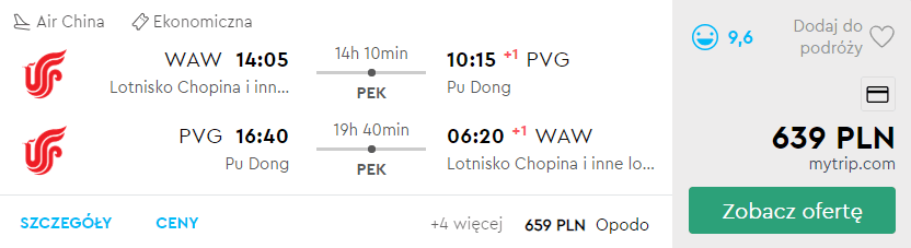 szanghaj z warszawy