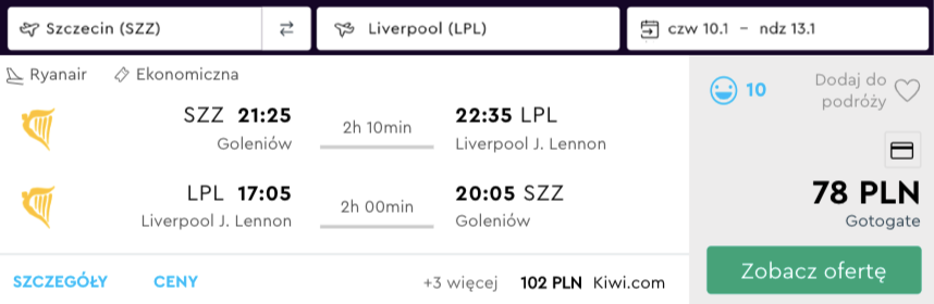 zarezerwuj loty do liverpoolu
