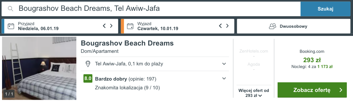 zarezerwuj hotel w tel awiwie