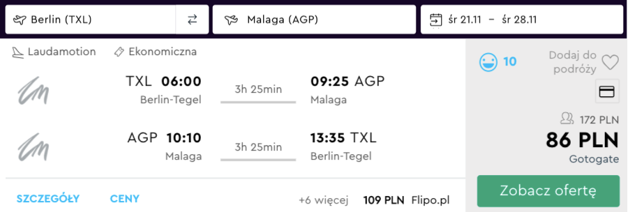 zarezerwuj loty do malagi