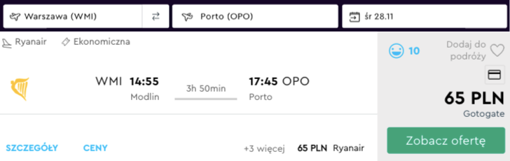 zarezerwuj loty do porto