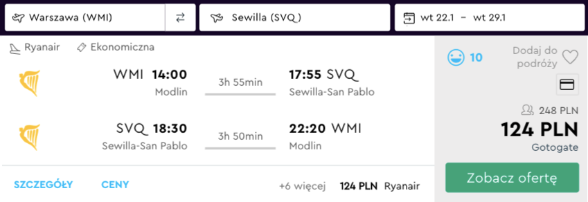 zarezerwuj loty do sewilli
