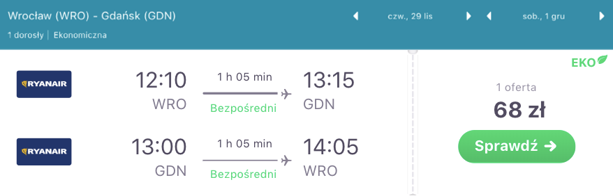 zarezerwuj loty do gdanska