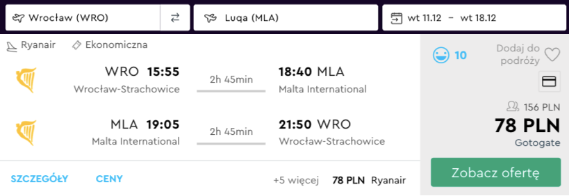 zarezerwuj loty na malte