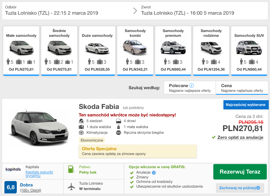 zarezerwuj loty do tuzli