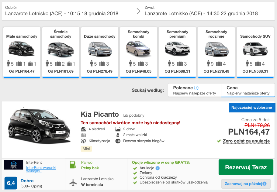zarezerwuj autonalaznarote