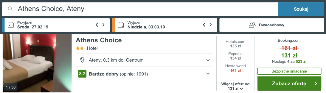 zarezerwuj hotel w atenach