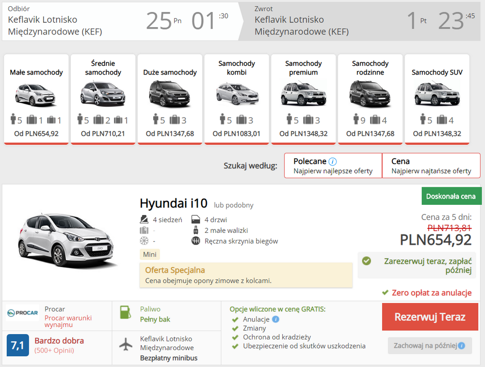 auto islandia wypożyczenie