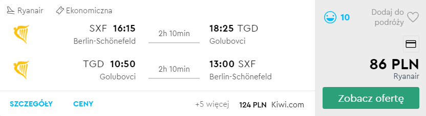 czarnogóra loty tanie