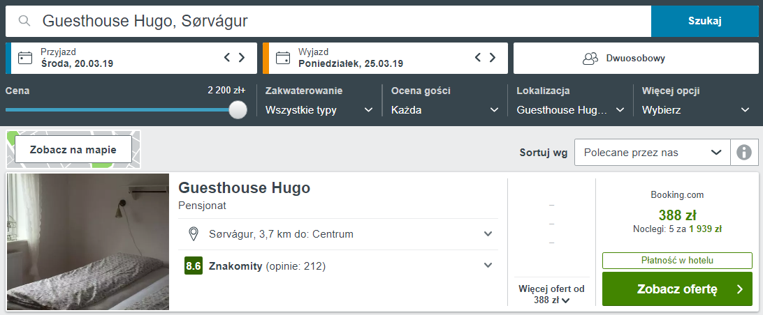 Wyspy Owcze noclegi