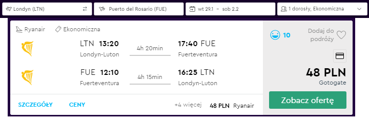 Fuerteventura loty