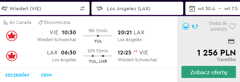 los angeles na majówkę tanio