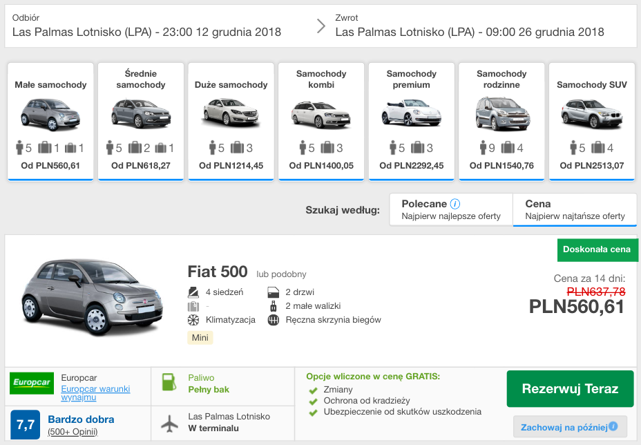 zarezerwuj auto