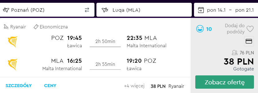 tanie loty na maltę