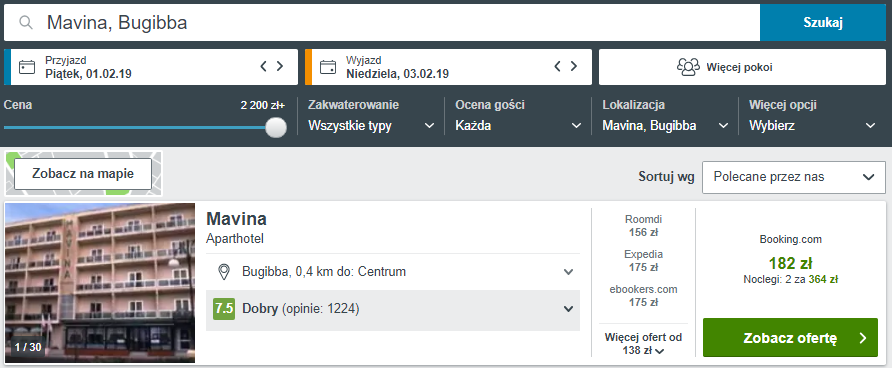Rezerwacja obiektu