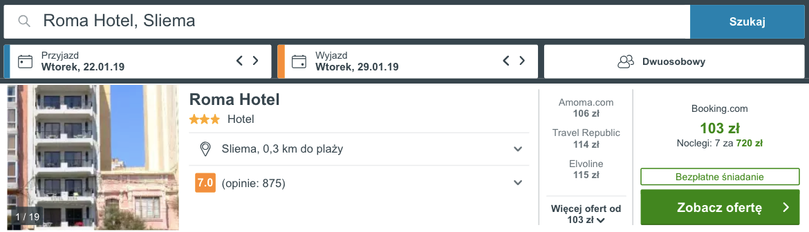 zarezerwuj hotel na malcie
