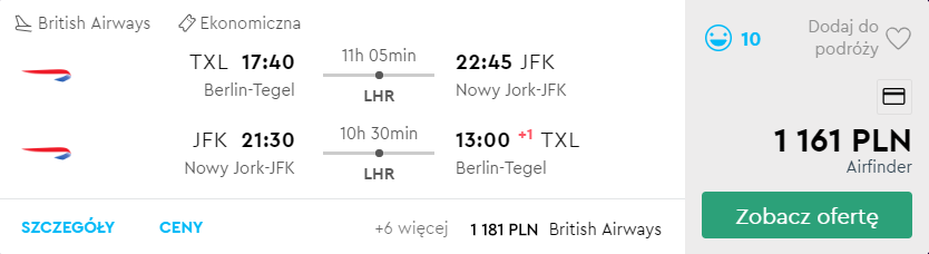 nowy jork bilety tanie