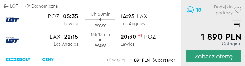 loty do usa z poznania