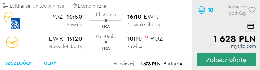 Poznań Nowy Jork loty