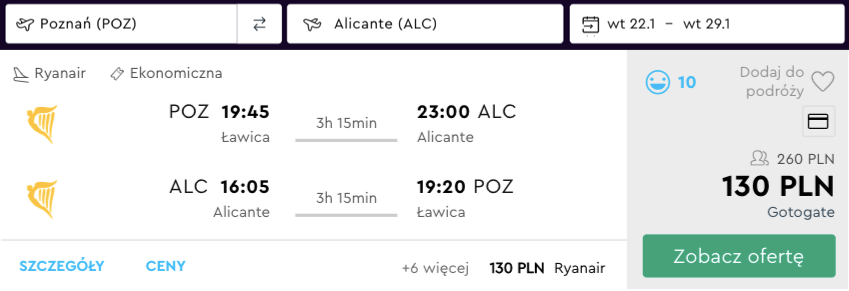 zarezerwuj loty do alicante