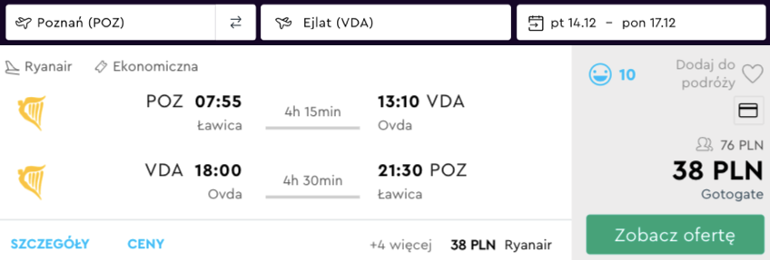 zarezerwuj loty do ejlatu
