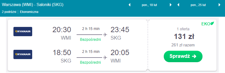 Saloniki loty