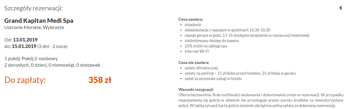 Travelist potwiedzenie rezerwacji