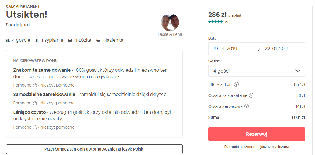 Rezerwacja apartamentu
