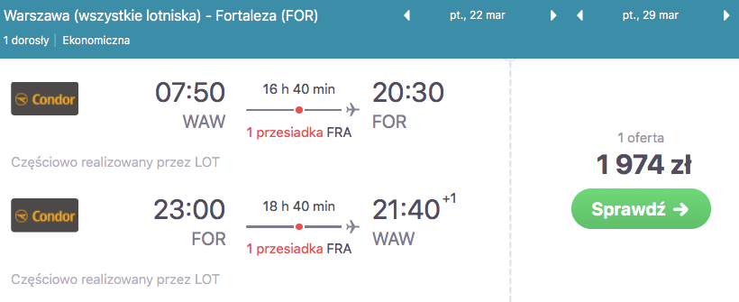 loty do fortalezy